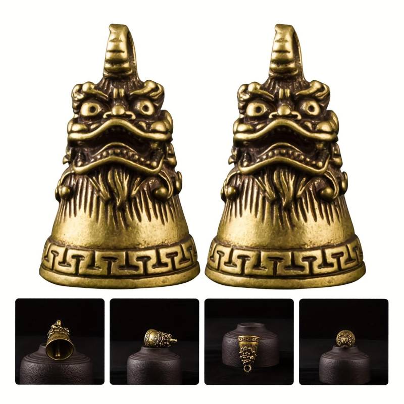 2 stücke Messing Weihnachtsglocke Pixiu Biest Kupferglocke Feng Shui Glocke Auto Schlüsselanhänger Für Männer Kleine Anhänger Box Tasche Zubehör Anhänger 2pcs von Joom DACH
