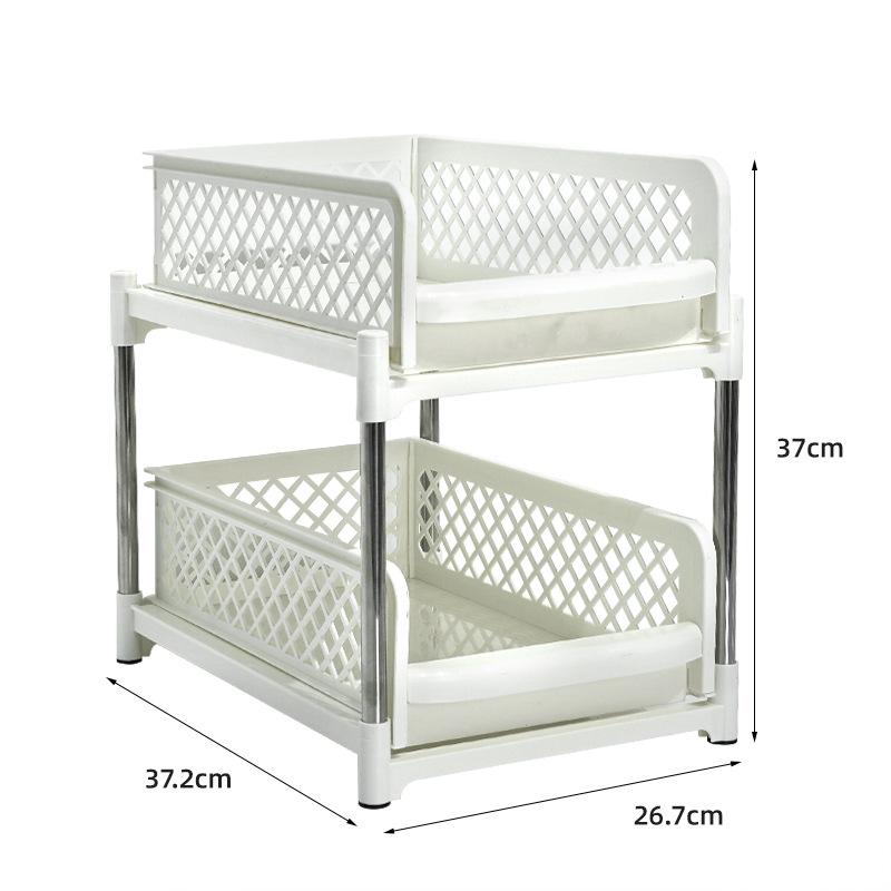 2-stufiger Küchen-Organizer, Schubladen-Netz-Organizer unter der Spüle mit ausziehbarer Schublade, Schreibtischregal für das Badezimmer von Joom DACH