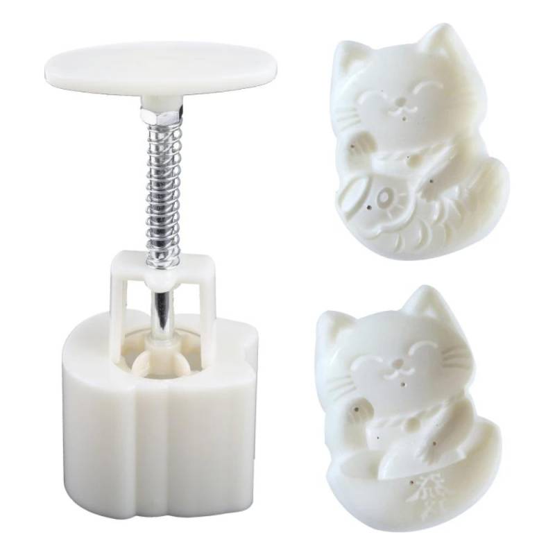 2 teile/satz Kunststoff Glückliche Katze Form Mooncake Mold Geprägte Stempel Gebäck Form Mid-Autumn Festivals Mooncake Mold von Joom DACH