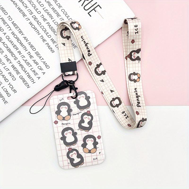 2-teiliges Anti-Verlust-Cartoon-Kartenetui, Strapazierfähiges Studenten-Bus-U-Bahn-Zugangskartenschutzetui, Hängeseil Campus-Kartenetui von Joom DACH