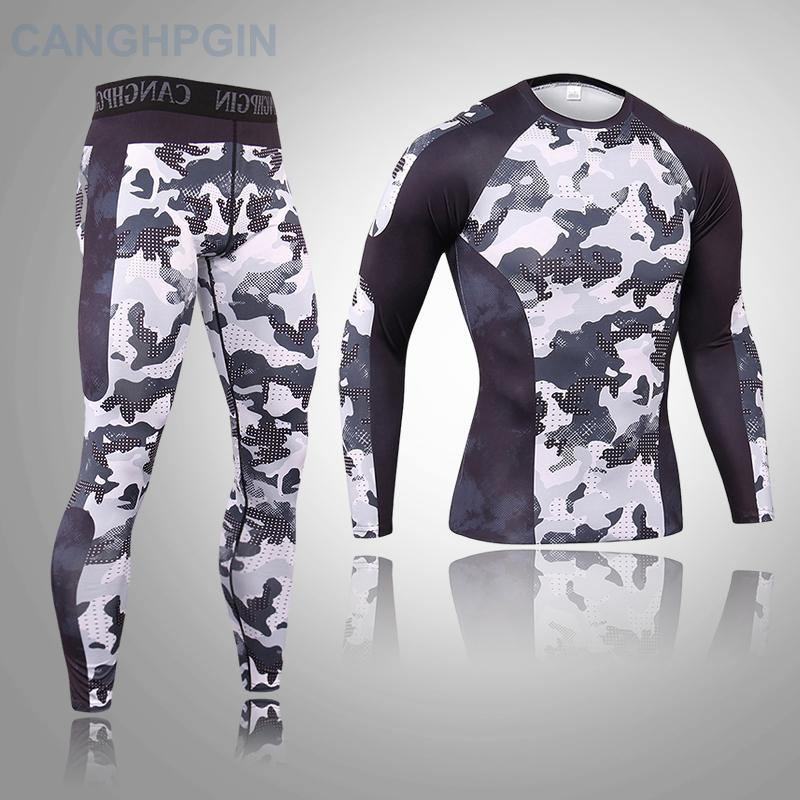 2-teiliges Thermo-Unterwäsche-Set für Herren, lange Unterhosen, Fitness-Leggings, Basiskompression, Sportanzug, Unterwäsche L von Joom DACH