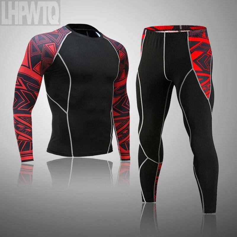 2-teiliges Thermo-Unterwäsche-Set für Herren, lange Unterhosen, Fitness-Leggings, Basiskompression, Sportanzug, Unterwäsche M von Joom DACH