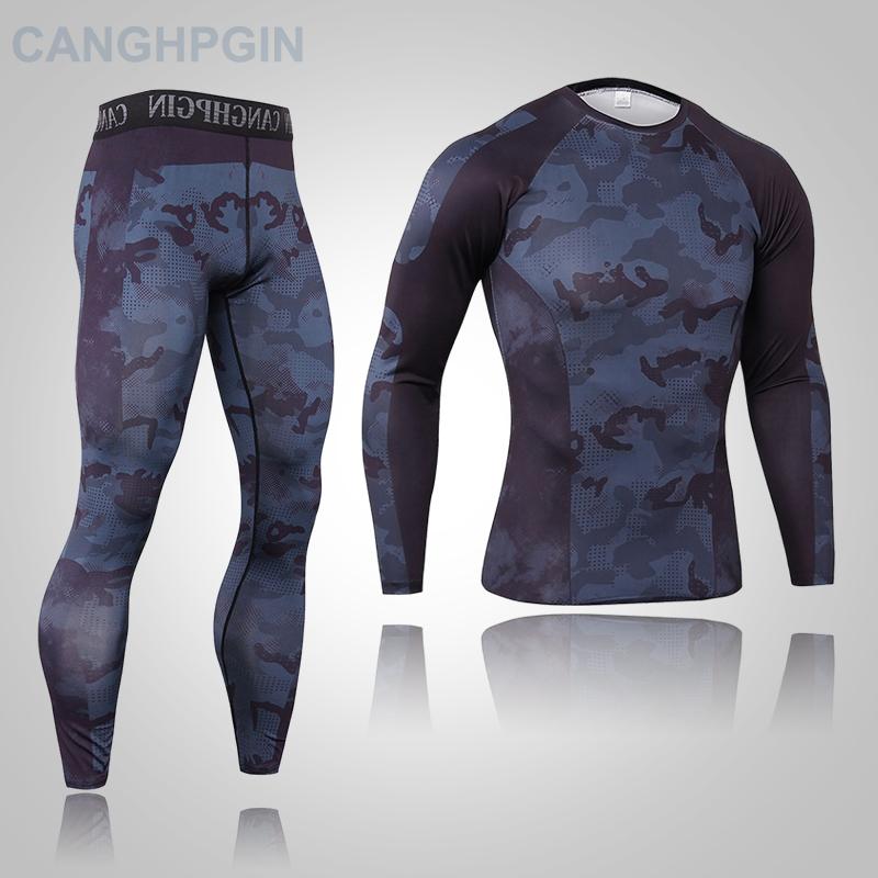 2-teiliges Thermo-Unterwäsche-Set für Herren, lange Unterhosen, Fitness-Leggings, Basiskompression, Sportanzug, Unterwäsche M von Joom DACH