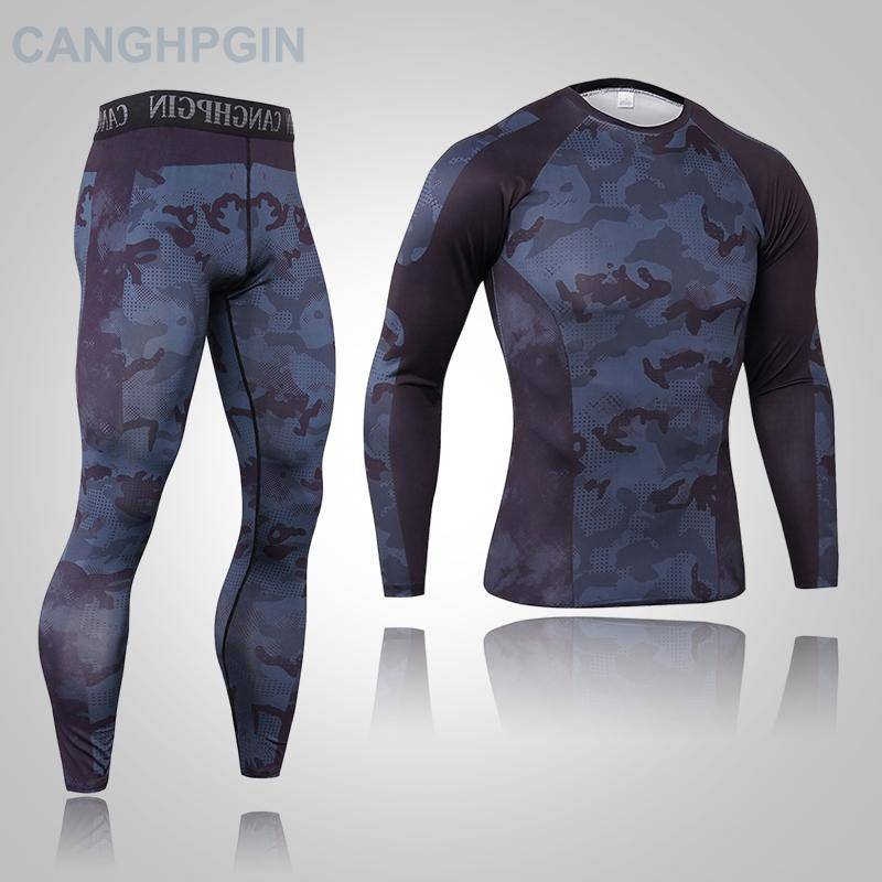 2-teiliges Thermo-Unterwäsche-Set für Herren, lange Unterhosen, Fitness-Leggings, Basiskompression, Sportanzug, Unterwäsche M von Joom DACH