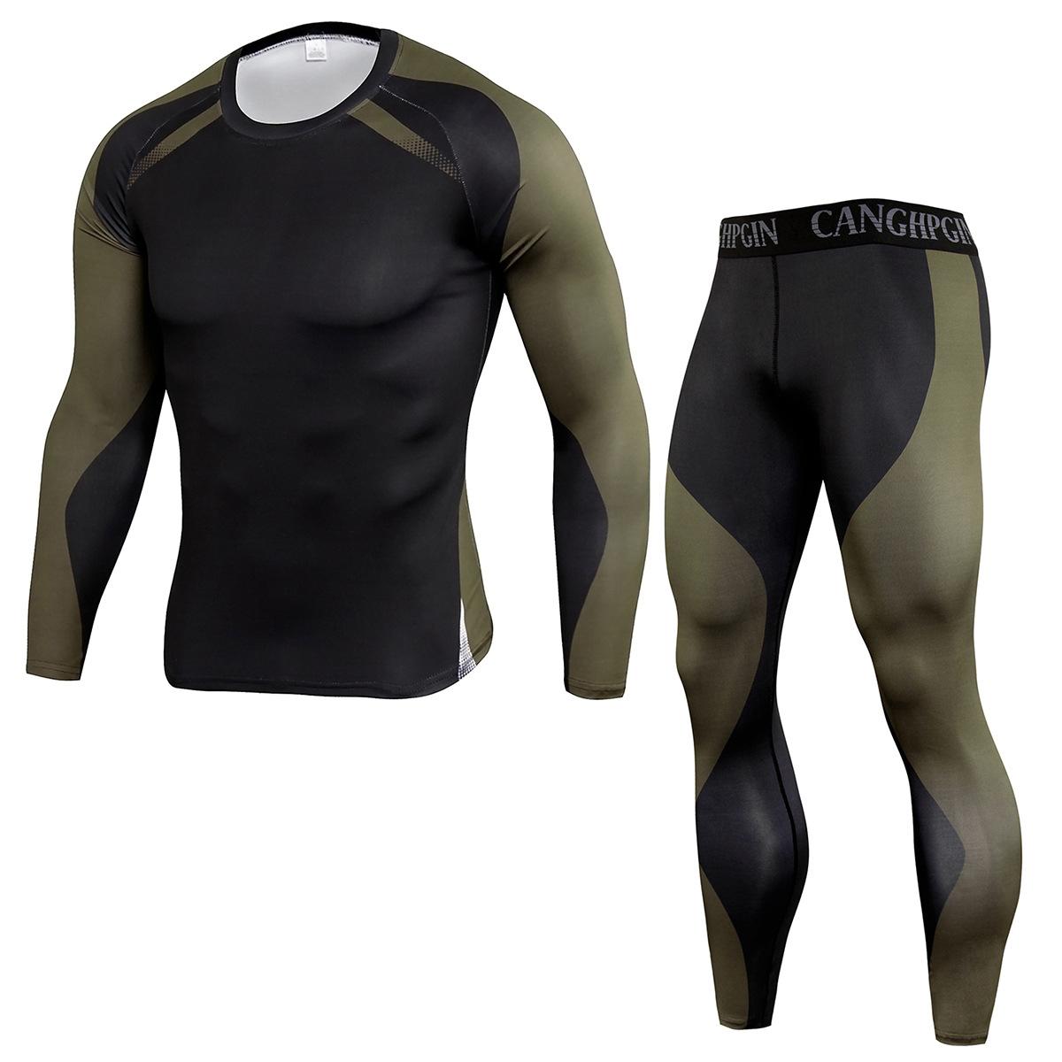 2-teiliges Thermo-Unterwäsche-Set für Herren, lange Unterhosen, Fitness-Leggings, Basiskompression, Sportanzug, Unterwäsche XL von Joom DACH