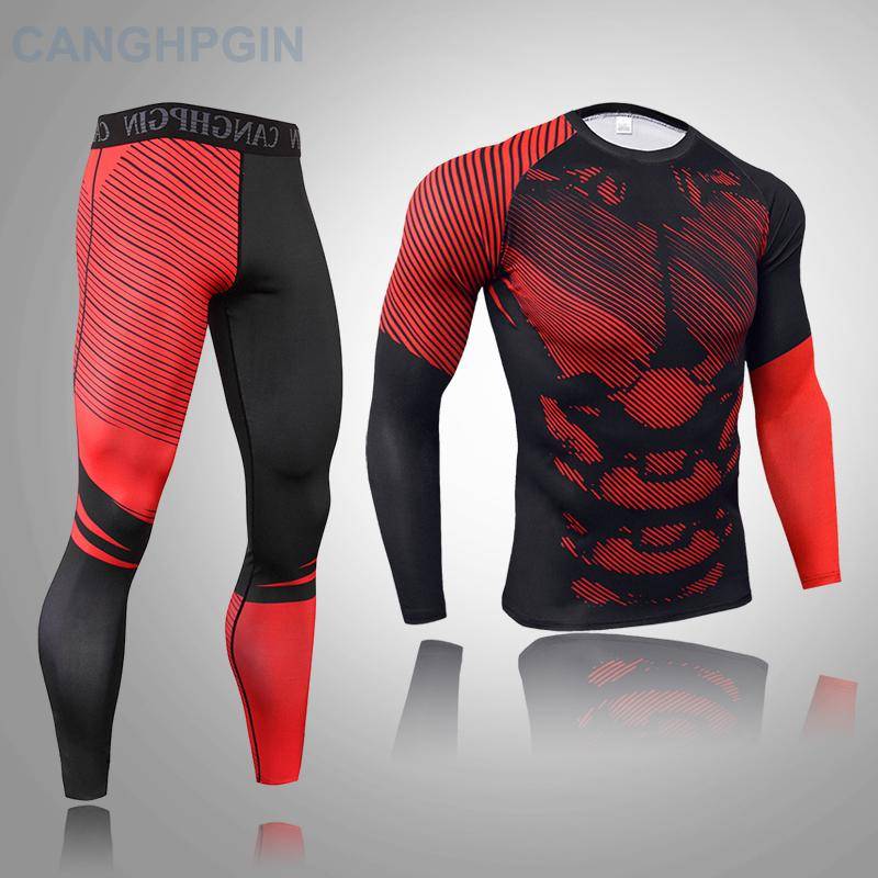 2-teiliges Thermo-Unterwäsche-Set für Herren, lange Unterhosen, Fitness-Leggings, Basiskompression, Sportanzug, Unterwäsche XL von Joom DACH