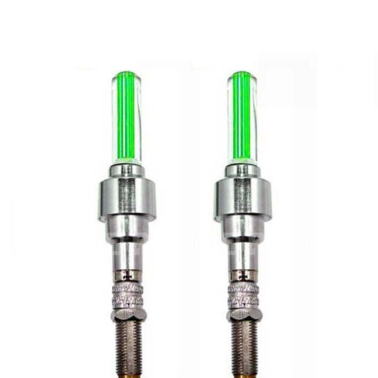 2 x Flash-Reifen-Rad-Ventilkappen-Lichter, LED-Lampen für Auto, Fahrrad, Motorrad grün von Joom DACH