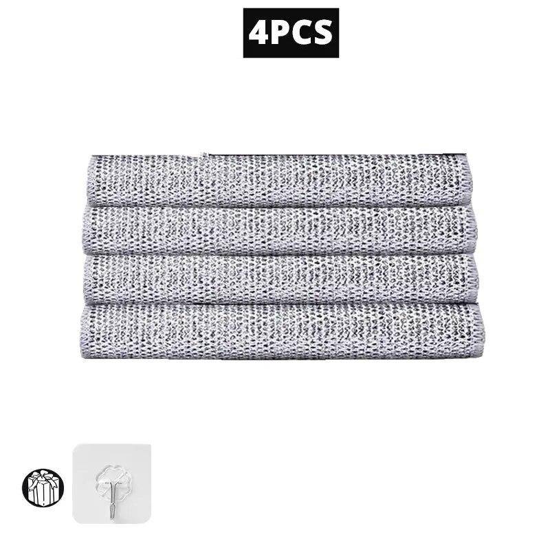 20/1 stücke Magisches Reinigungstuch Verdicktes doppelseitiges Metall-Silberdraht-Lappen Küchengeschirr-Topfwaschlappen Handtuch-Reinigungswerkzeuge 4PCS Double Layer von Joom DACH