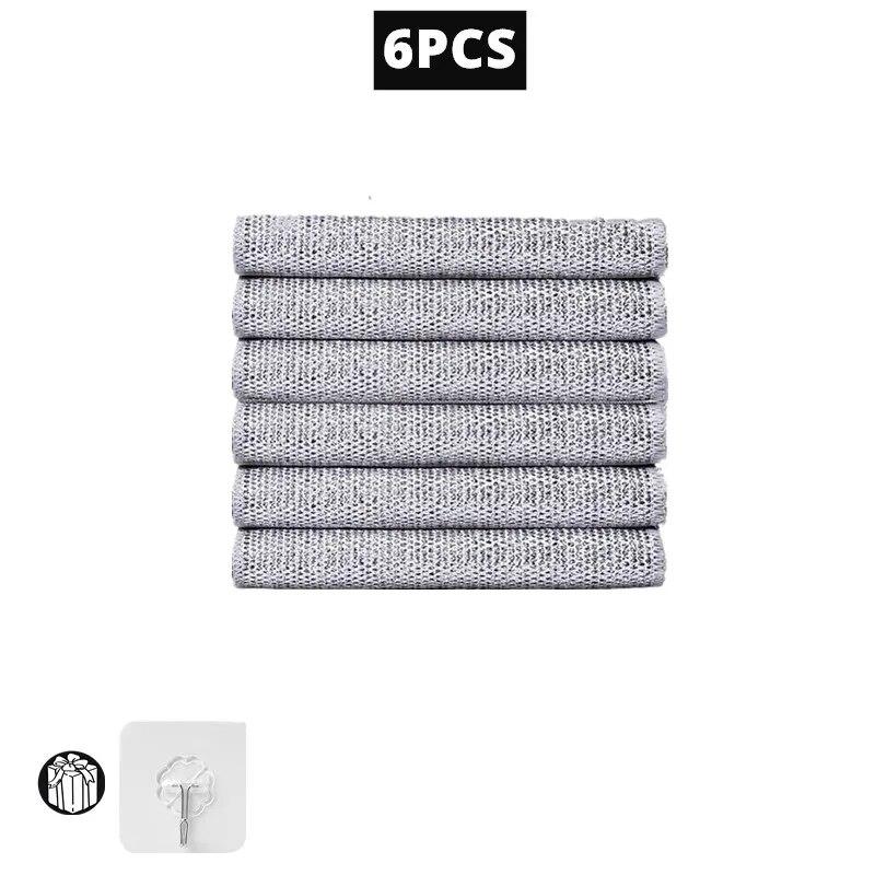 20/1 stücke Magisches Reinigungstuch Verdicktes doppelseitiges Metall-Silberdraht-Lappen Küchengeschirr-Topfwaschlappen Handtuch-Reinigungswerkzeuge 6PCS Single Layer von Joom DACH
