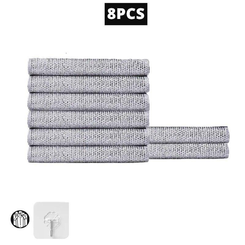20/1 stücke Magisches Reinigungstuch Verdicktes doppelseitiges Metall-Silberdraht-Lappen Küchengeschirr-Topfwaschlappen Handtuch-Reinigungswerkzeuge 8PCS Single Layer von Joom DACH