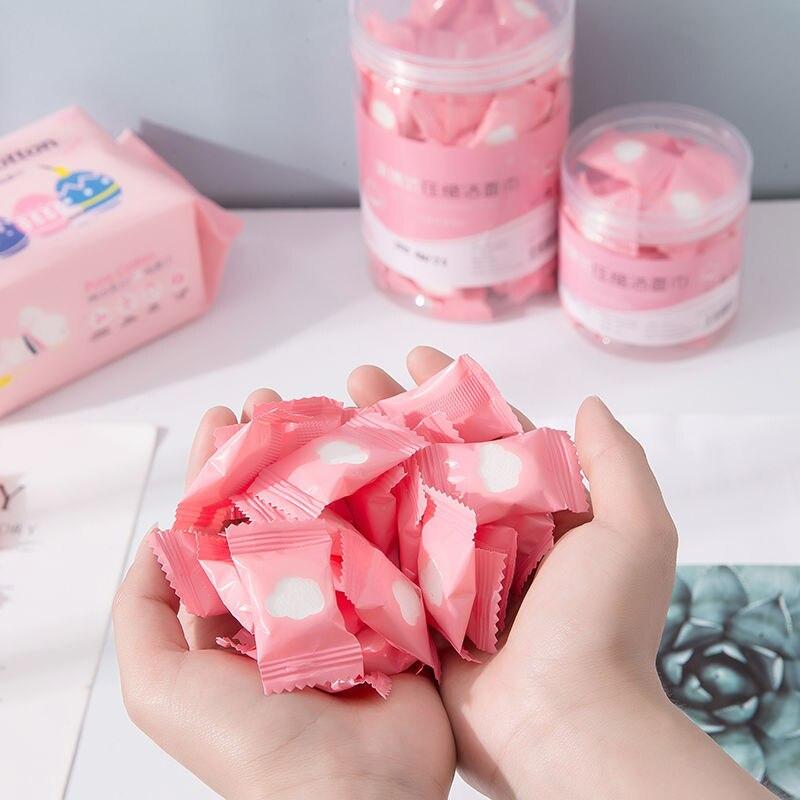 20/30pc Einweg Baumwolle Pads Tragbare Reise Komprimiert Gesicht Handtuch Nass Wischen Waschlappen Serviette Outdoor Befeuchtet Taschentücher make-up-Tools von Joom DACH