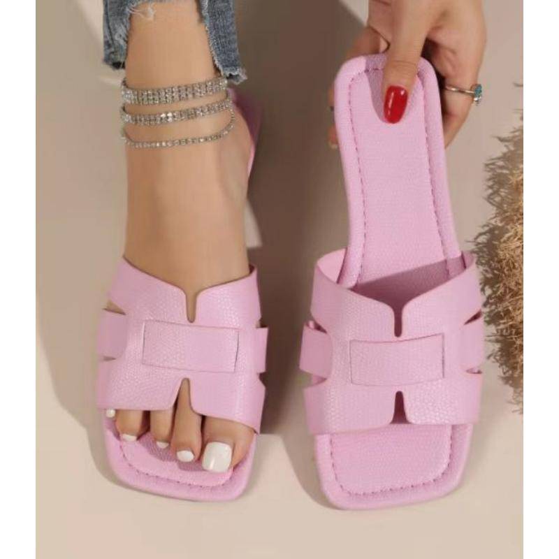 20 Farben Sommer-Outwear, gewebt, flacher Boden, 36–43, Strandschuhe, Sandalen und Hausschuhe für Damen 38 rosa von Joom DACH