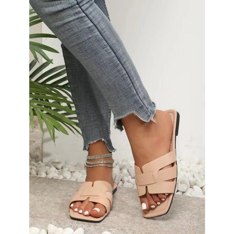 20 Farben Sommer-Outwear, gewebt, flacher Boden, 36–43, Strandschuhe, Sandalen und Hausschuhe für Damen 41 beige von Joom DACH