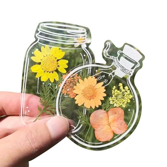 20 Stück DIY Trockenblumen Lesezeichen Handgemacht Transparent Gepresste Blumen Lesezeichen Bastelset von Joom DACH