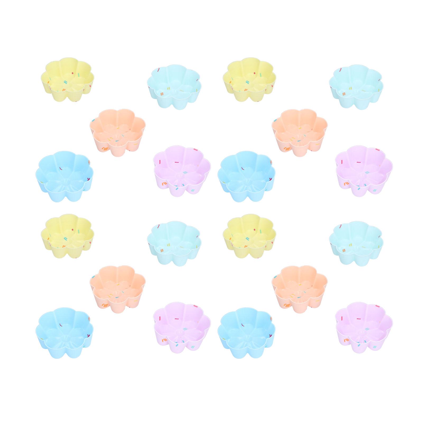 20 Stück Cupcake Backform Silikon Muffinbecher Cupcake Formen Gelee Pudding Form 7 Blütenblatt Blume Set von Joom DACH