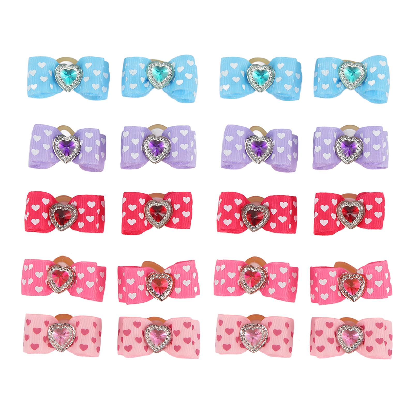 20 Stück Haustier Schleife Gummiband Niedlich Charmant Haustier Schleife Kopf Blume für Kleine Mittelgroße und Große Hunde von Joom DACH
