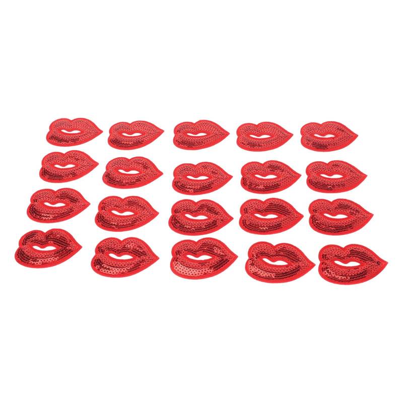 20 Stück Lippenform Aufnäher Modisch Exquisit DIY Handarbeit Selbstklebend Aufnähen Aufbügeln von Joom DACH