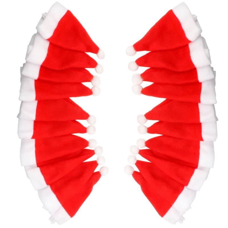 20 Stück Mini Weihnachtsmannmützen Weihnachtsminiaturornamente für DIY-Bastelarbeiten Feiertagsmesser Gabel Geschirr von Joom DACH