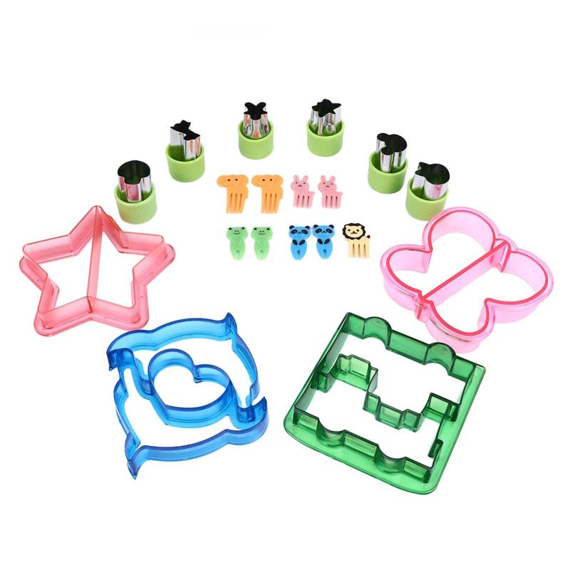 20 Stück Sandwich Ausstecher für Kinder Gemüse Ausstecher Formen Sets Mini Keksausstecher Obst Stempel Form von Joom DACH