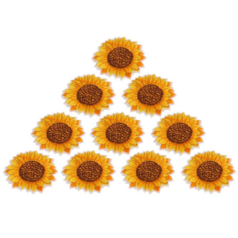 20 Stück Sonnenblumenmuster Aufnähen Aufbügeln Gestickter Aufnäher DIY Kleidung Rucksack Applikation von Joom DACH