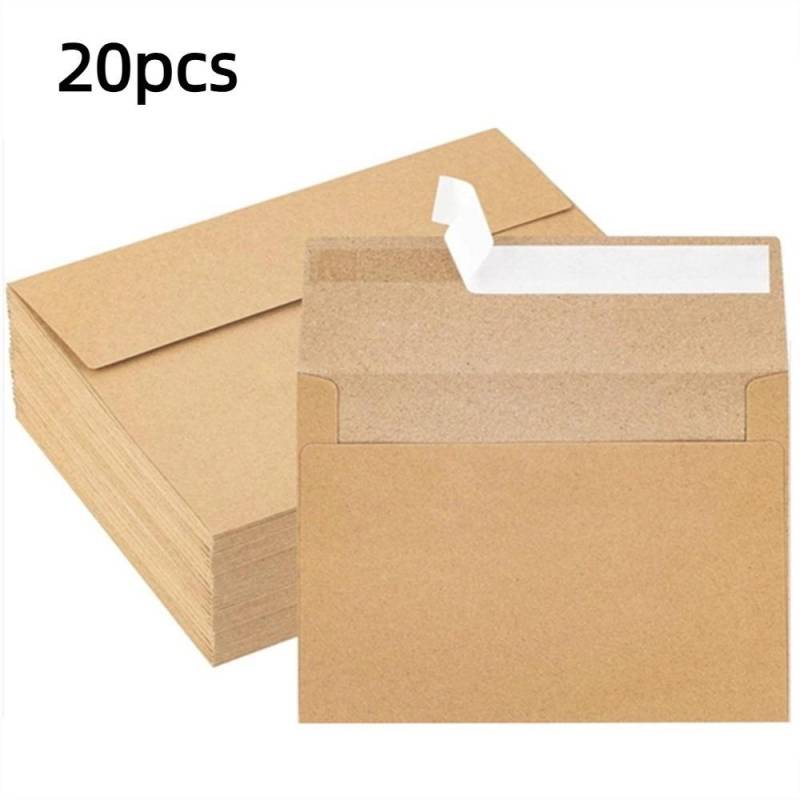 20 Stück Versiegelung Pe Kraftpapier Postkarte Blanke Grußkarte Für Hochzeitseinladung brown-A4 von Joom DACH