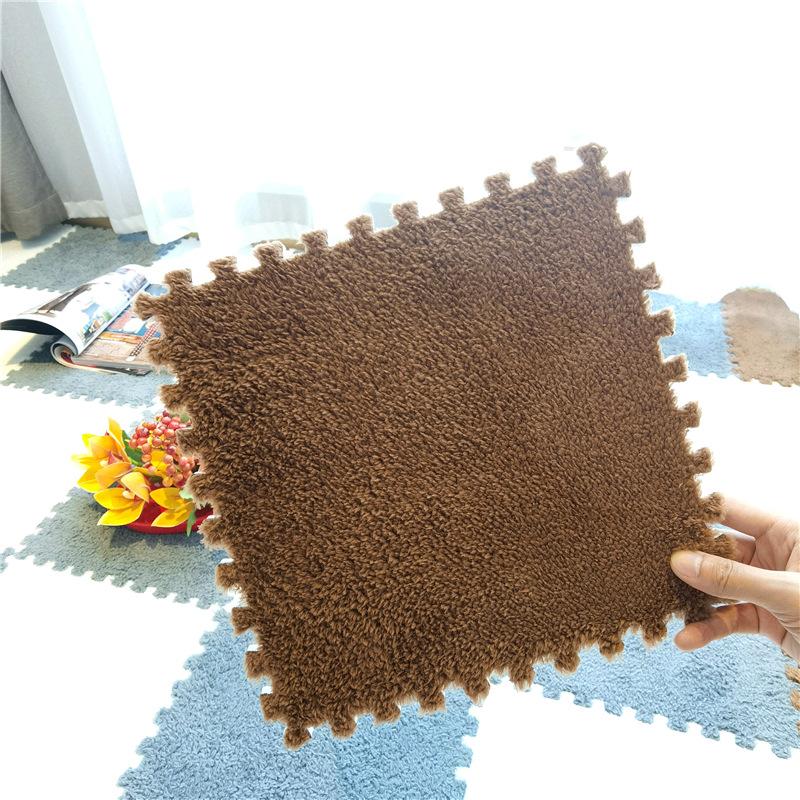 20 Stück Weicher Plüsch Kinderteppich Baby Spielmatte Kinderteppiche Spielzeug EVA Schaum Kindermatte Puzzle Ineinandergreifende Bodenmatten 30*30 CM 20pcs schokoladenbraun von Joom DACH