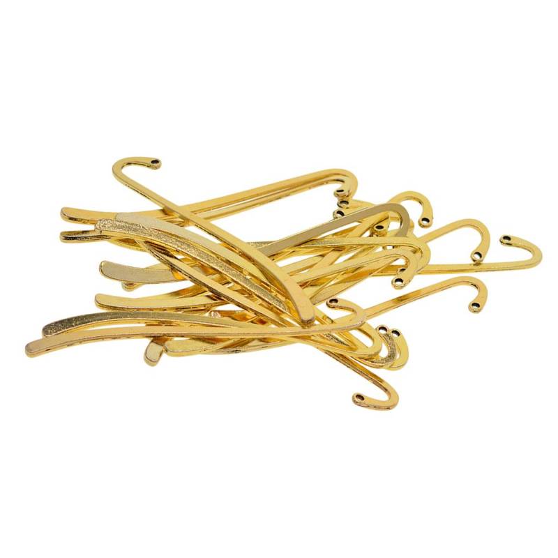 20 Stück flache Perlen-Lesezeichen mit Schlaufe zum Selbermachen von Schmuck, antikes Gold 87mm von Joom DACH