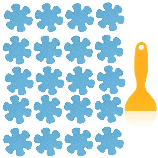 20 Stück rutschfeste Badewannenaufkleber für Badezimmer, Küche, bunte Blumen, transparente Aufkleber für die Sicherheit von Badezimmerwannen, wasserdichte PEVA-Klebeaufkleber blau von Joom DACH
