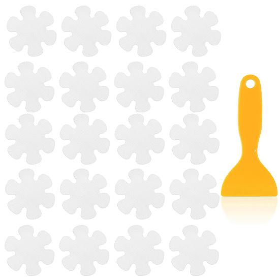 20 Stück rutschfeste Badewannenaufkleber für Badezimmer, Küche, bunte Blumen, transparente Aufkleber für die Sicherheit von Badezimmerwannen, wasserdichte PEVA-Klebeaufkleber weiß von Joom DACH