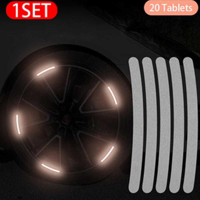 20 Stücke Auto Rad Reflektierende Aufkleber Reifen Dekoration Aufkleber Radnabe Reflektierende Aufkleber Personalisierte Körper Leuchtende Aufkleber von Joom DACH