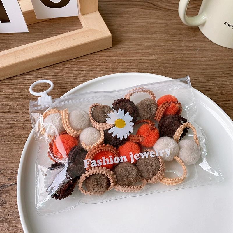 20 Stücke Mädchen Bunte Plüsch Ball Elastische Haarbänder Kinder Haarseile Pferdeschwanz-riegel Gummibänder Kopfbedeckung Haarschmuck Geschenk D von Joom DACH