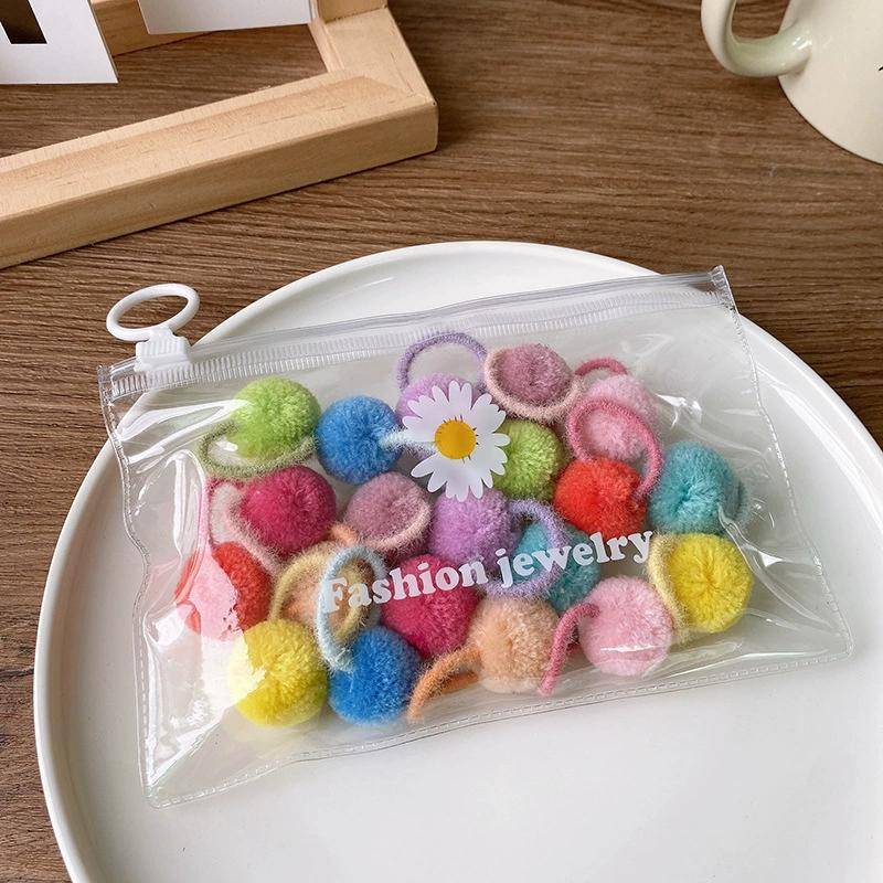 20 Stücke Mädchen Bunte Plüsch Ball Elastische Haarbänder Kinder Haarseile Pferdeschwanz-riegel Gummibänder Kopfbedeckung Haarschmuck Geschenk F von Joom DACH