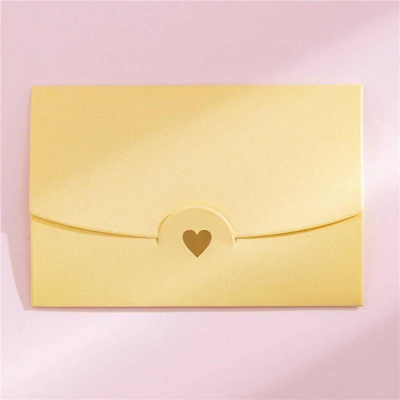 20 Teile/los 10,5 cm * 7 cm Kleine Grußkarte Visitenkarte Umschlag Heißprägung Liebe Perlglanzpapier Mini Umschläge 20Pcs gold von Joom DACH