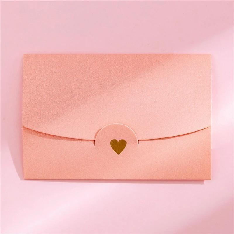 20 Teile/los 10,5 cm * 7 cm Kleine Grußkarte Visitenkarte Umschlag Heißprägung Liebe Perlglanzpapier Mini Umschläge 20Pcs rosa von Joom DACH