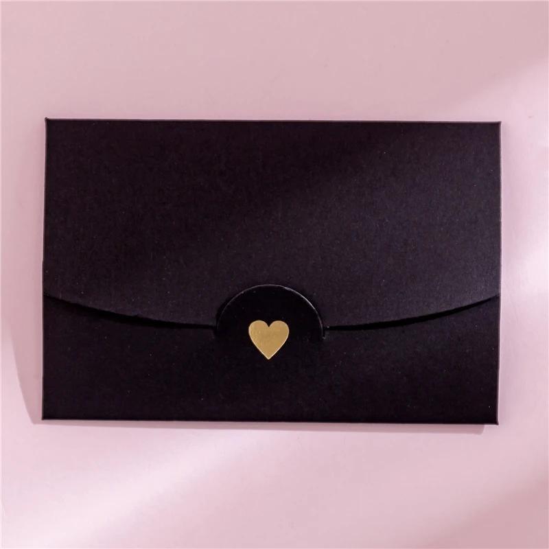 20 Teile/los 10,5 cm * 7 cm Kleine Grußkarte Visitenkarte Umschlag Heißprägung Liebe Perlglanzpapier Mini Umschläge 20Pcs schwarz von Joom DACH