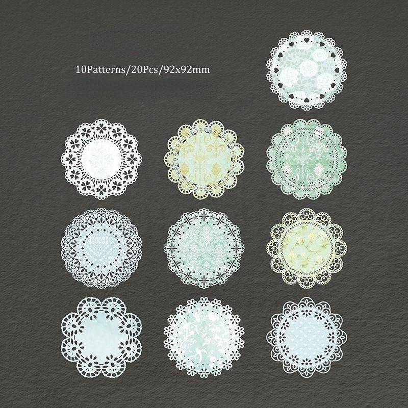 20 Teile/paket Spitze Handwerk Papier Journal Dekoration Papier Scrapbooking DIY Album Kugel Material Schreibwaren von Joom DACH