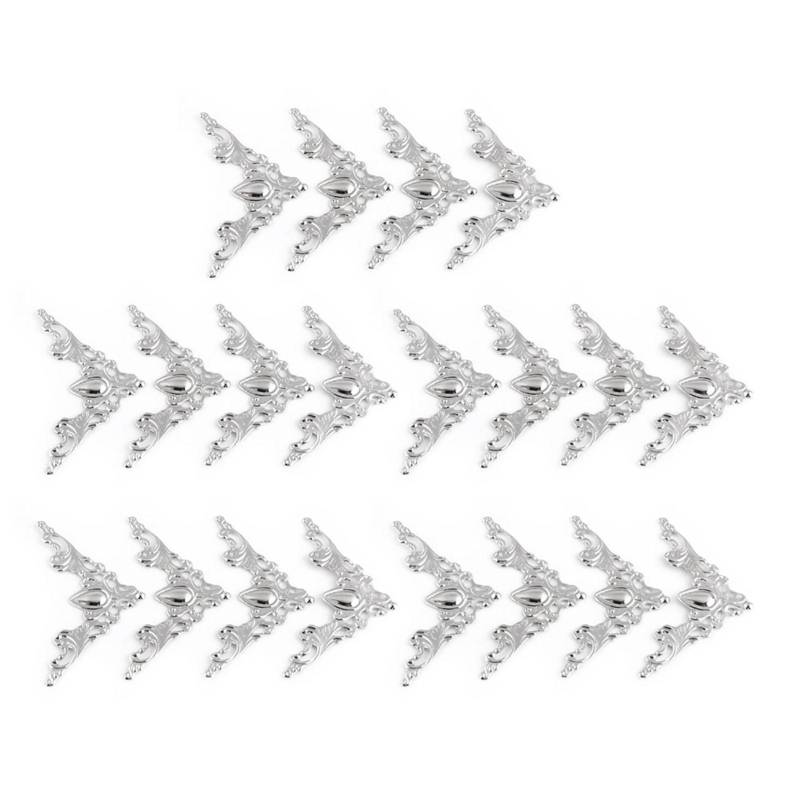20 stücke Antike Metall Box Buch Scrapbooking Alben Ecke Protektoren Dekorative Abdeckung(Weiß) weiß von Joom DACH