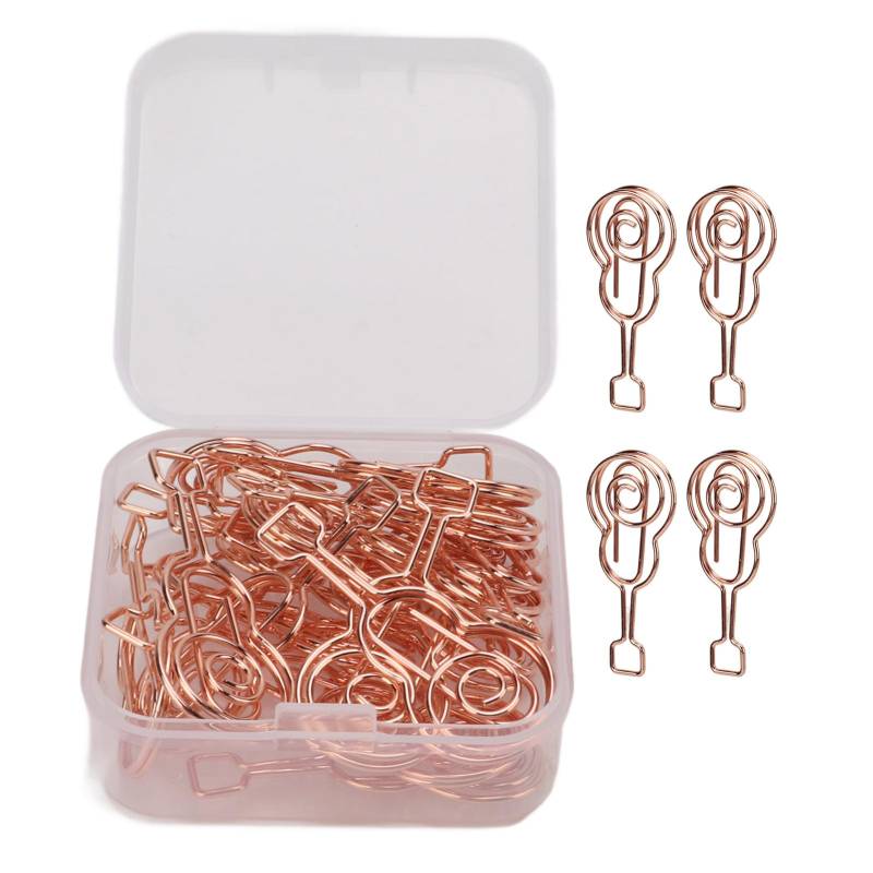 20 stücke Geformt Papier Clips Metall Material Gitarre Form Rose Gold Licht Tragbare Nette Büro Clips für von Joom DACH