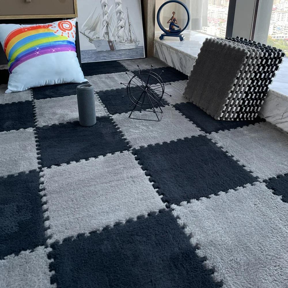 20-teilige Plüsch-Kindermatte, EVA-Schaum, Puzzles, Baby-Spielmatte, Kinderteppiche für Zimmer, warmes Babyspielzeug, ineinandergreifende Teppiche 20Pcs von Joom DACH