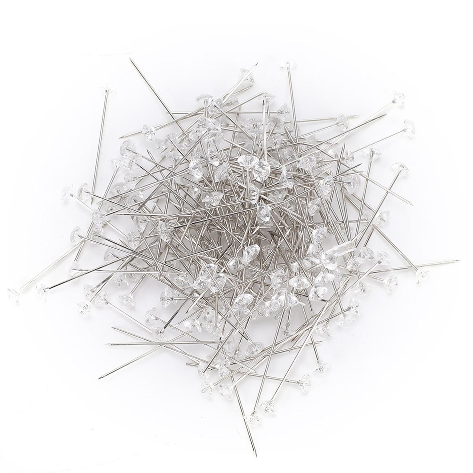 200 Stück Blumenstrauß-Nadeln, Brosche, Nähen, Kristallkopf, Perlennadel für Hochzeit, Schmuck, Dekoration von Joom DACH