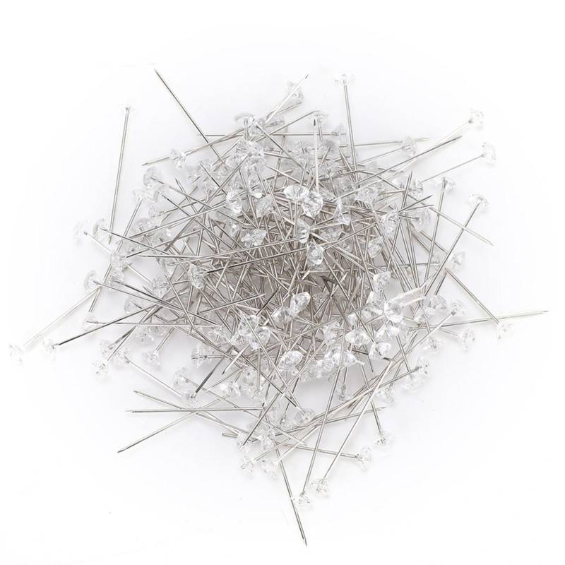 200 Stück Blumenstrauß-Nadeln, Brosche, Nähen, Kristallkopf, Perlennadel für Hochzeit, Schmuck, Dekoration von Joom DACH