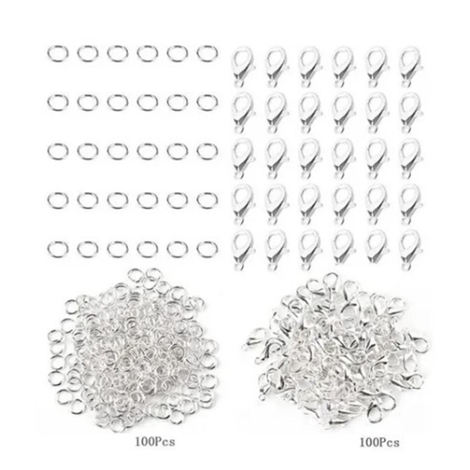 200 Stück Halskettenverschluss Silber Optik Legierung Schmuckverschlüsse Karabinerverschlüsse Biegeringe für DIY Armbänder von Joom DACH