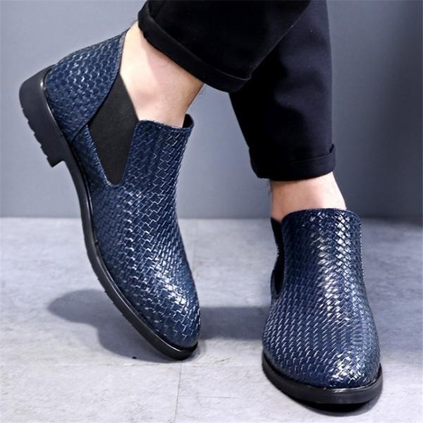 2019 Herren-Mode-Stiefeletten, Slip-on-Lederschuhe, klassische, lässige Herren-Kurz-Chelsea-Stiefel 43 blau 2019 Herren-Mode-Stiefeletten, Slip-on-Lederschuhe, klassische, lässige Herren-Kurz-Chelsea-Stiefel 43 blau von Joom DACH