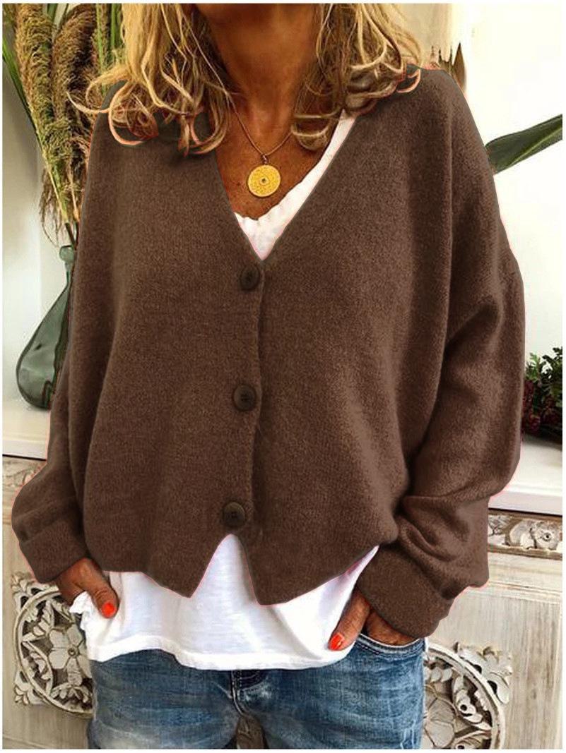 2020 Damen Herbst/Winter Lässiger lockerer Strickjackenpullover M braun 2020 Damen Herbst/Winter Lässiger lockerer Strickjackenpullover M braun von Joom DACH