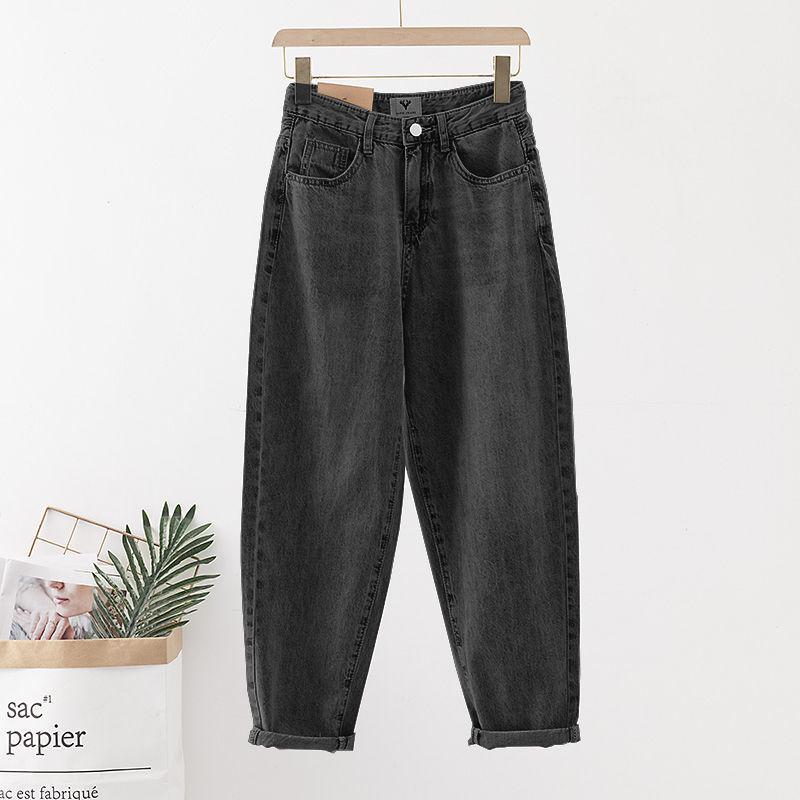 2020 High Waist Damen Slim Harem Jeans - Frühling/Herbst Koreanischer Stil 2XL schwarz grau von Joom DACH
