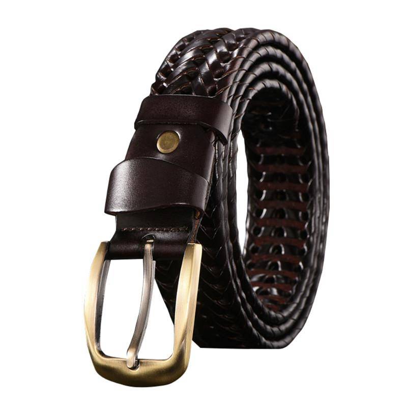2020 Neuer Gürtel Herren Ledergürtel Handgewebter lässiger wilder einfacher Gezeitengürtel 115cm kaffeebraun von Joom DACH