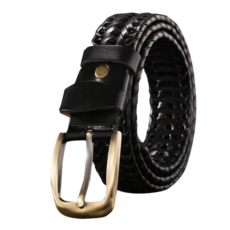 2020 Neuer Gürtel Herren Ledergürtel Handgewebter lässiger wilder einfacher Gezeitengürtel 115cm schwarz von Joom DACH