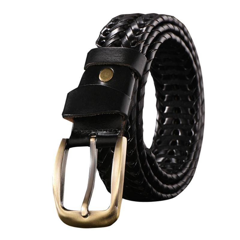 2020 Neuer Gürtel Herren Ledergürtel Handgewebter lässiger wilder einfacher Gezeitengürtel 115cm schwarz von Joom DACH