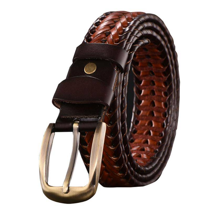 2020 Neuer Gürtel Herren Ledergürtel Handgewebter lässiger wilder einfacher Gezeitengürtel 120cm kaffeebraun/braun von Joom DACH