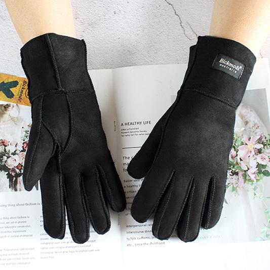 2020 Schaffell Pelzhandschuhe Frauen Verdickte Winter Wärme Outdoor Winddichte Motorrad Reiten Farbe Leder Fingerhandschuhe One Size von Joom DACH